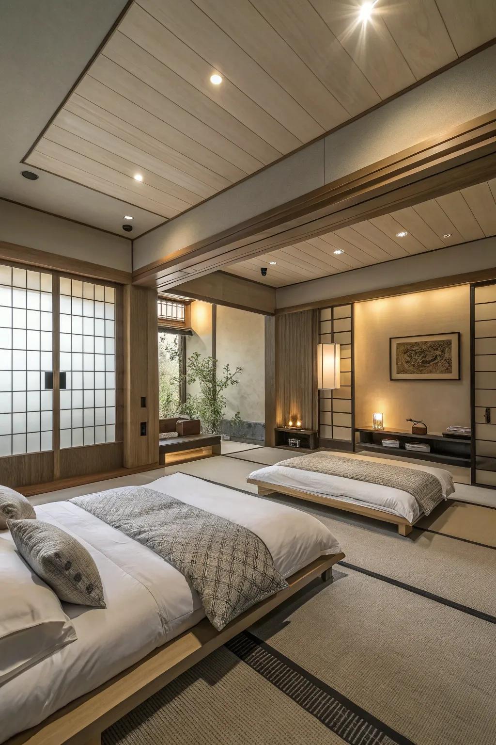 Slim pieces keep the space spacious and open.