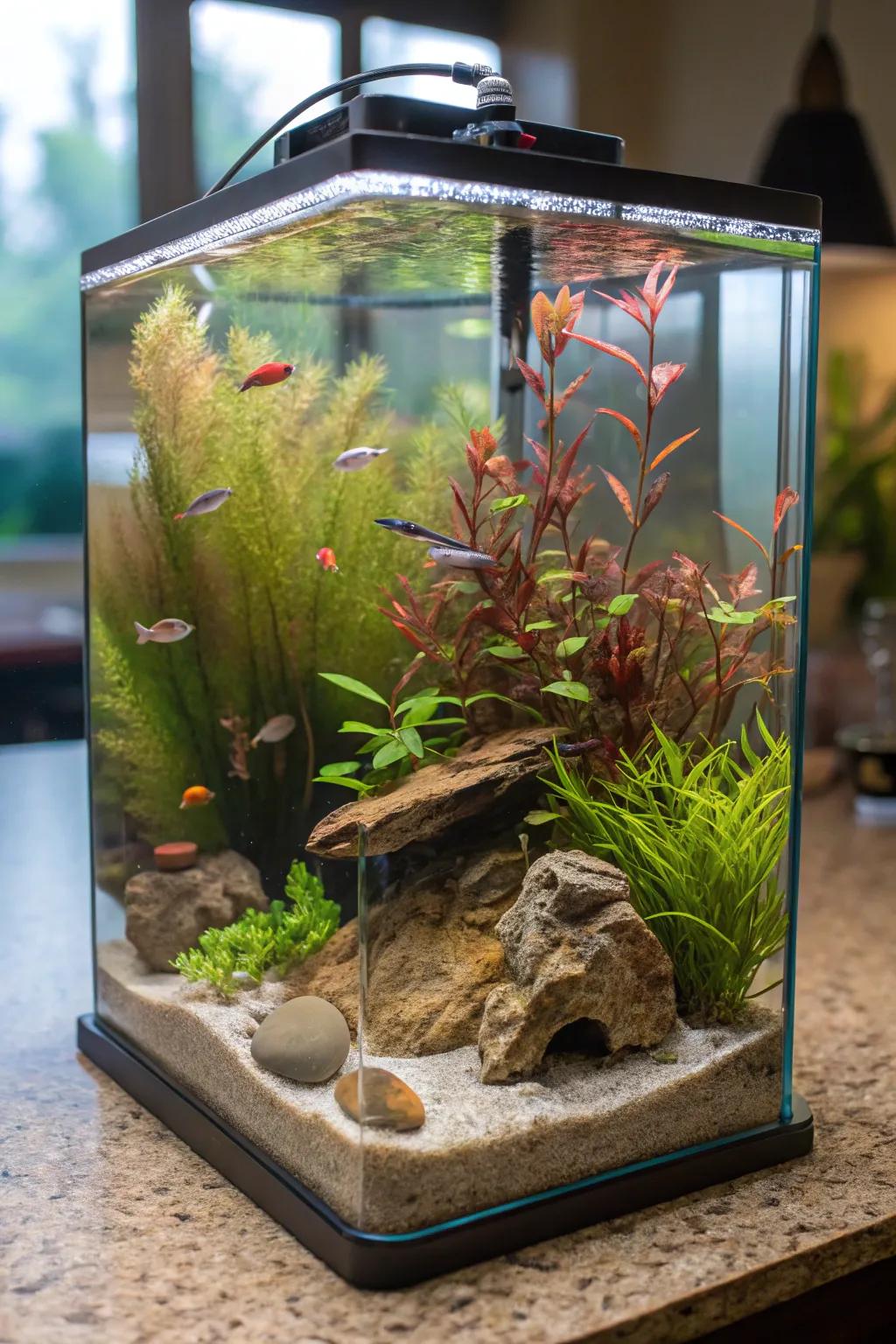 A biotope replication yields a genuine and educational arrangement.