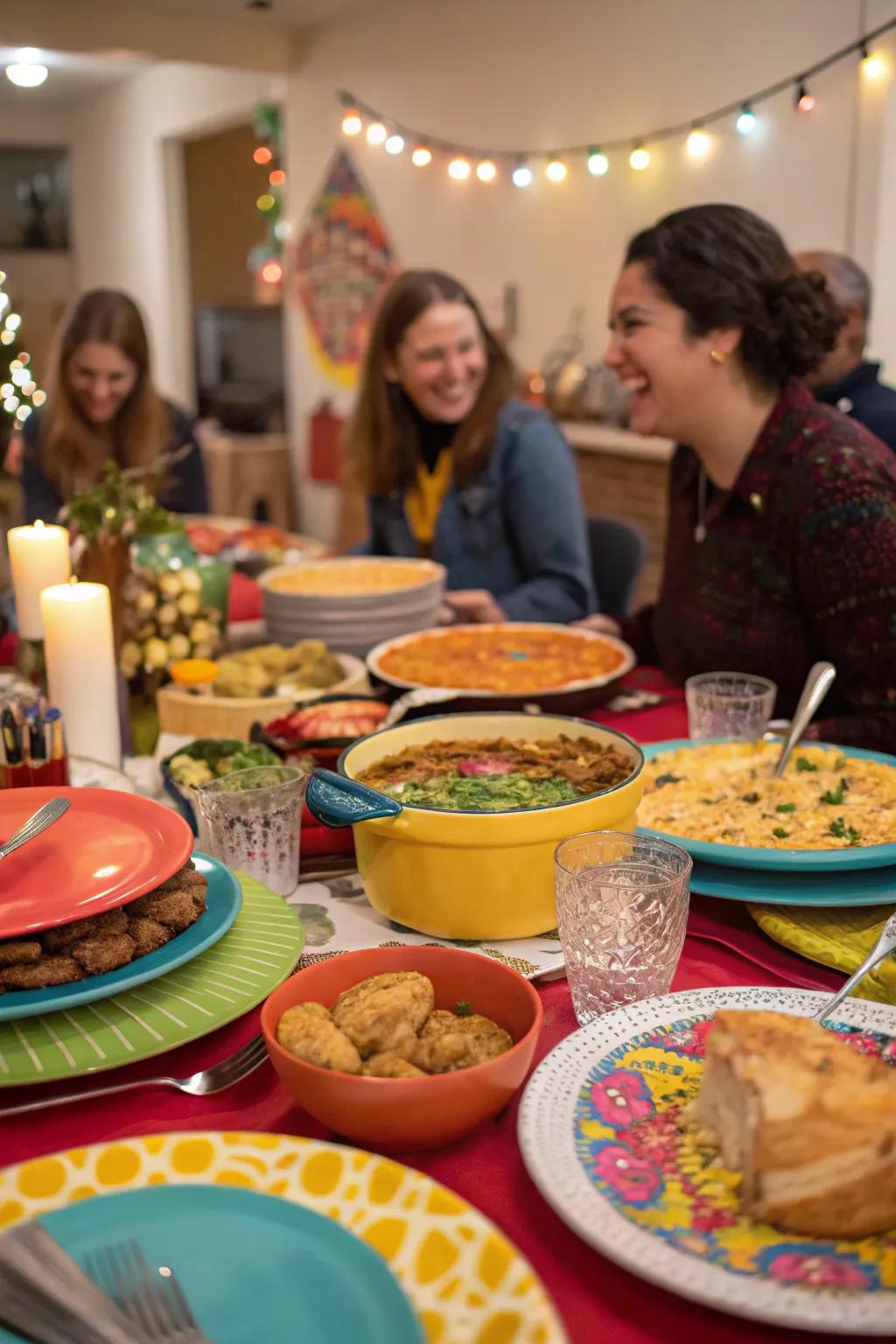 Share the love through a potluck gathering with friends.