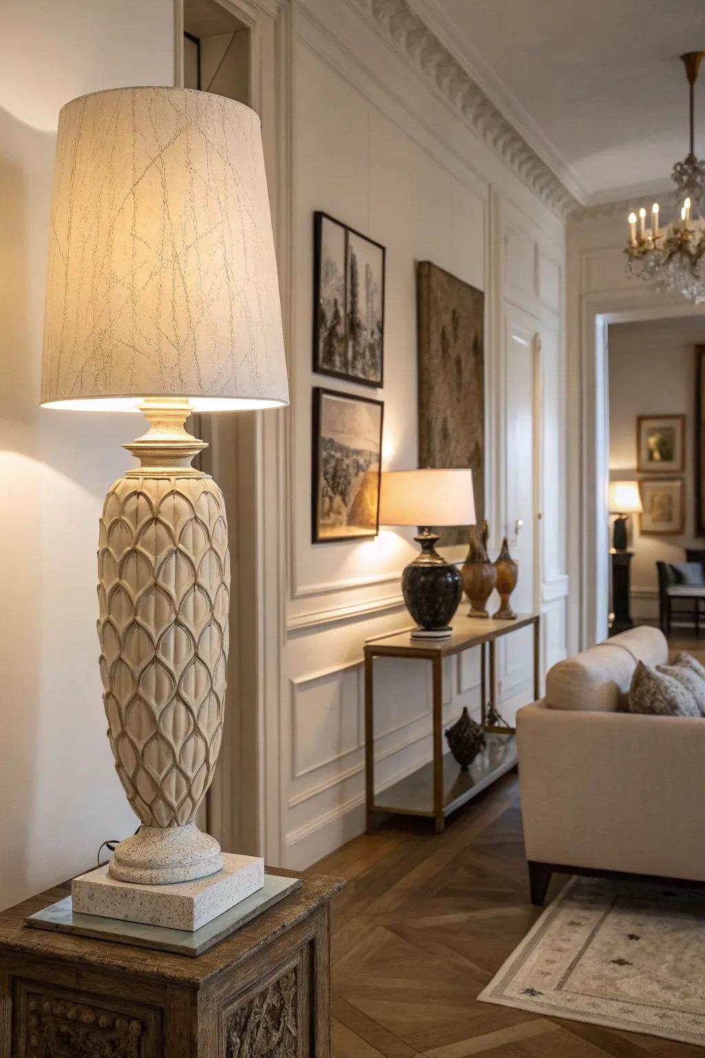 Artistic lamps function as both art and light sources.