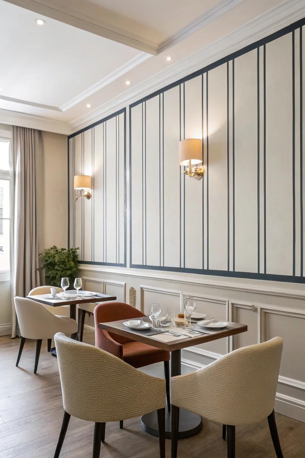 Add elegance with simplistic stripe murals.