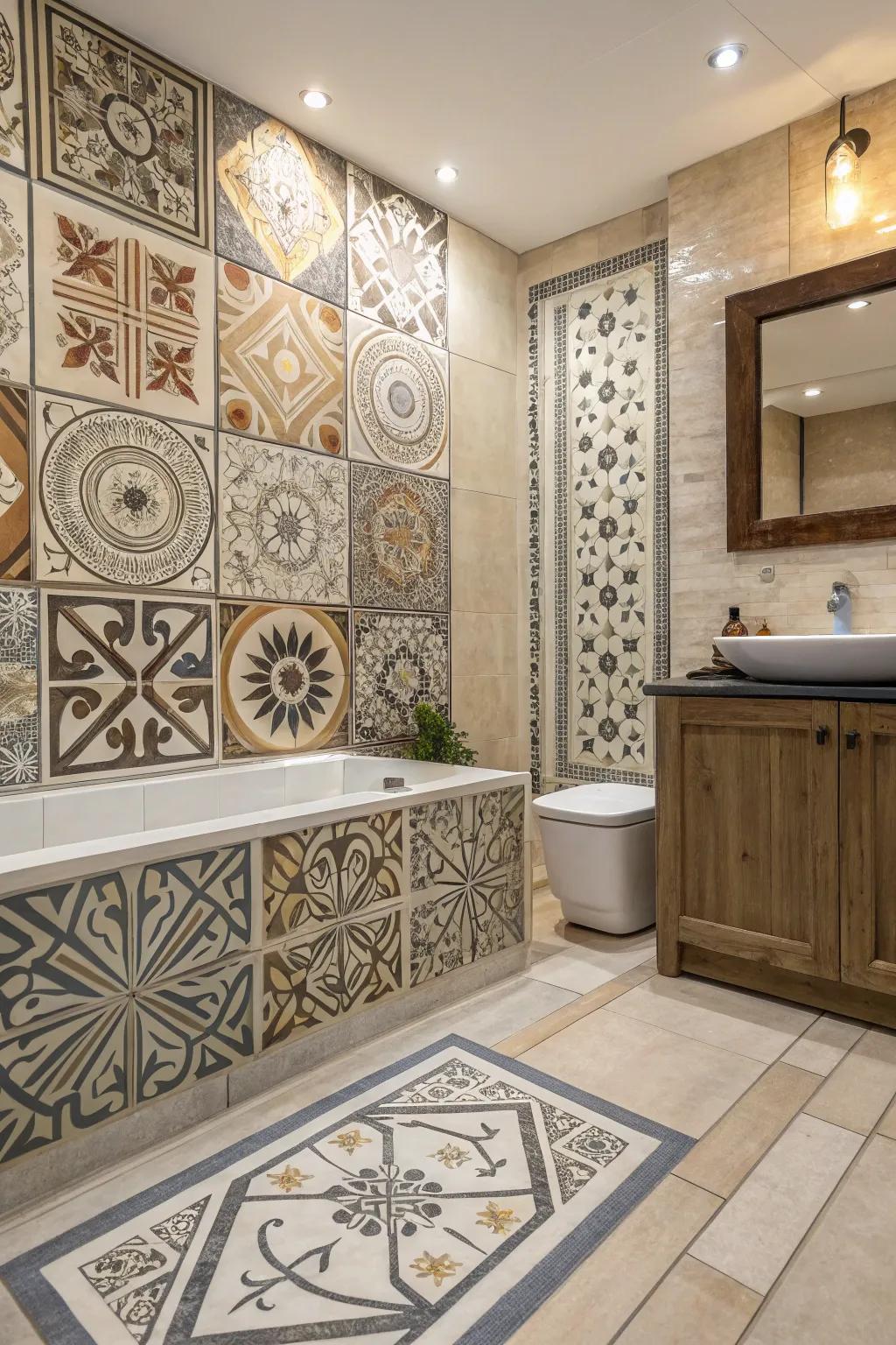Your bathroom can gain a unique and personal flair from custom tiles.