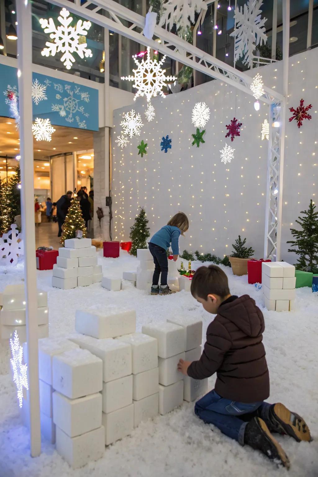 Seasonal inspiration fueling themed block play.