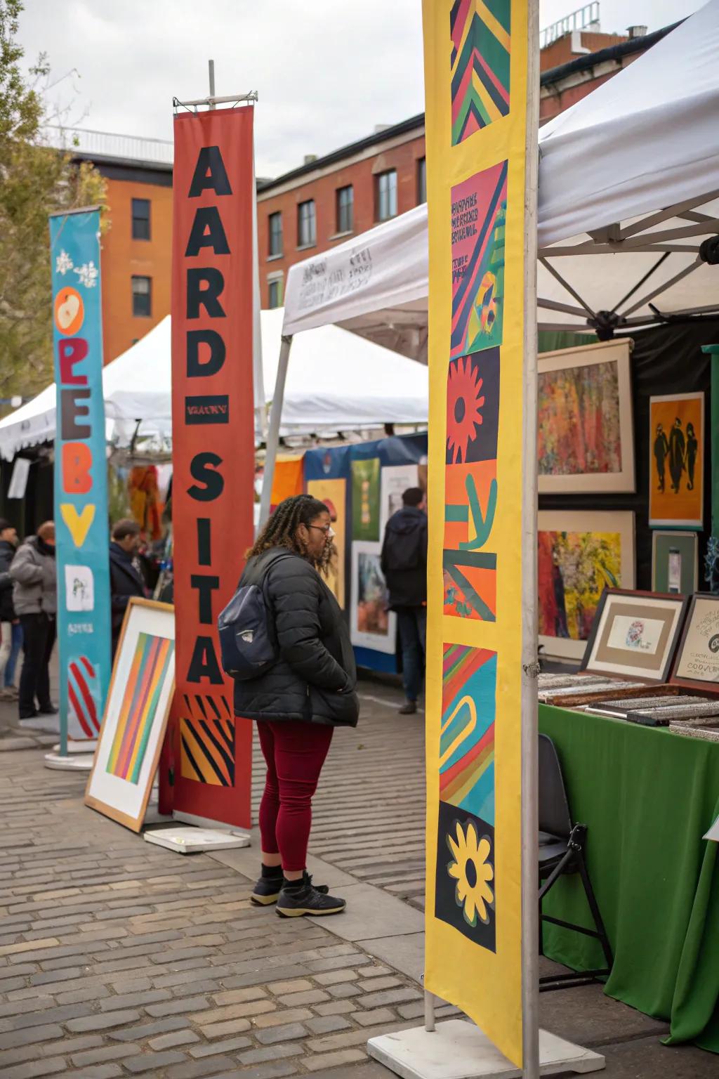 Upright signs make the display area easily identifiable, even in bustling environments.