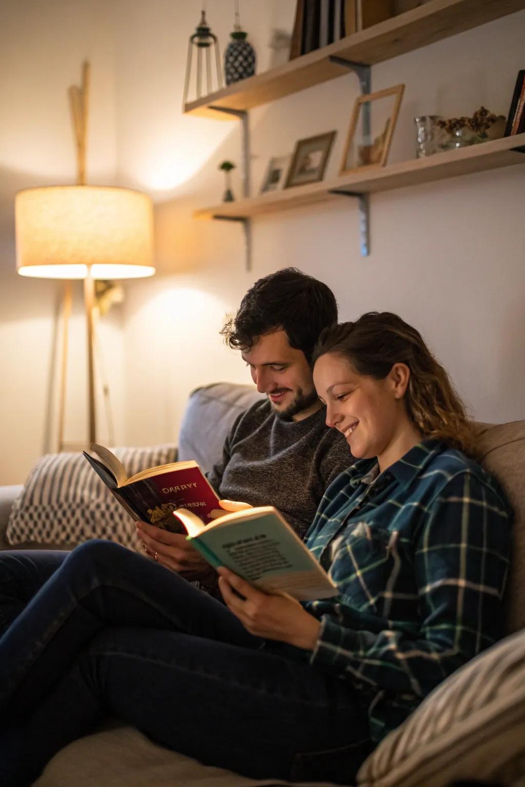 Share stories and find tranquility through a romantic evening story time.
