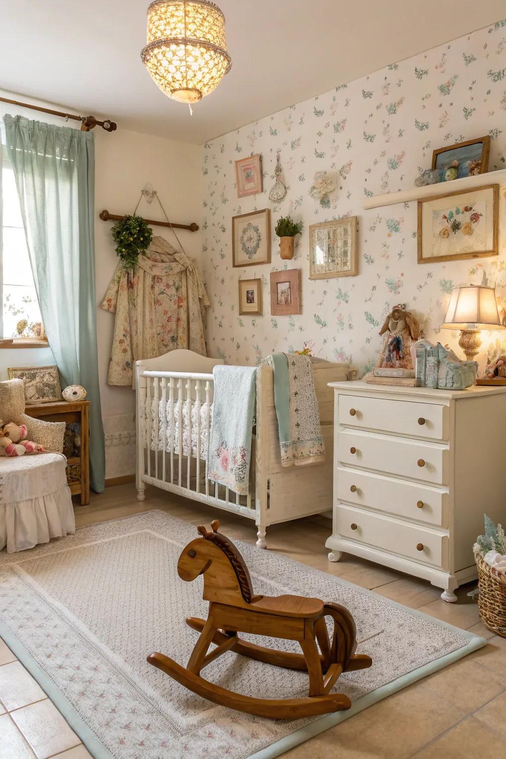 Vintage touches add history and charm to the nursery.