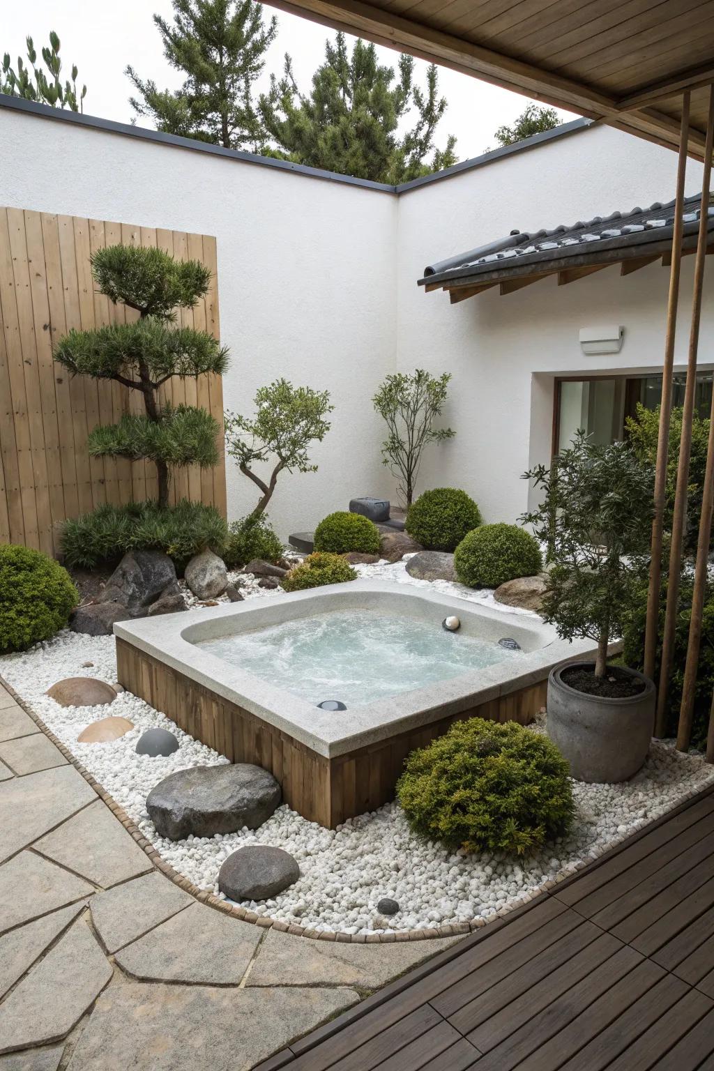 A zen-inspired design crafts a peaceful getaway around your spa tub.