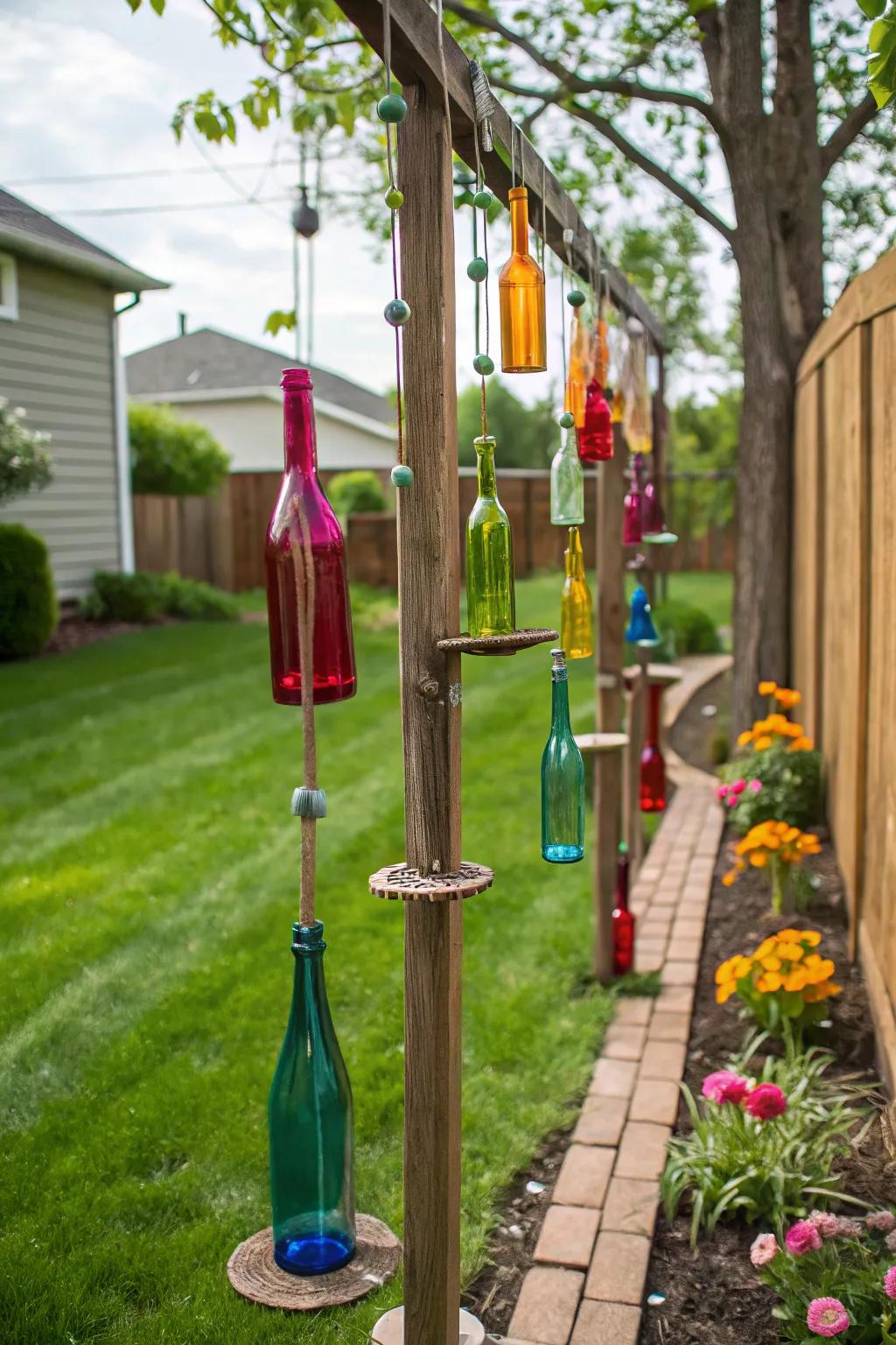 Add a fun touch with bottle tree posts.