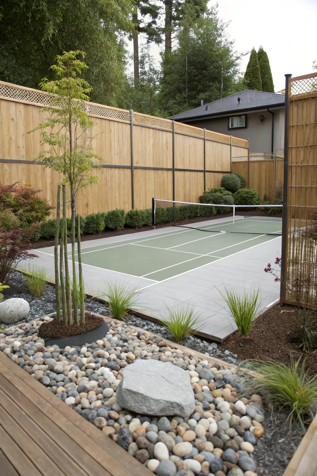 Find your balance with a peaceful badminton nook in your backyard.