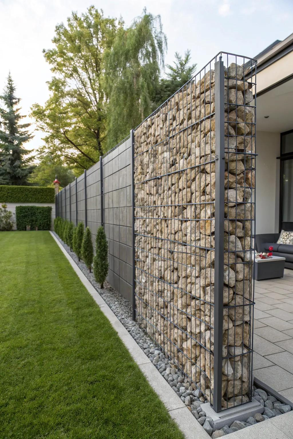 Basketwork walls offer modern style.