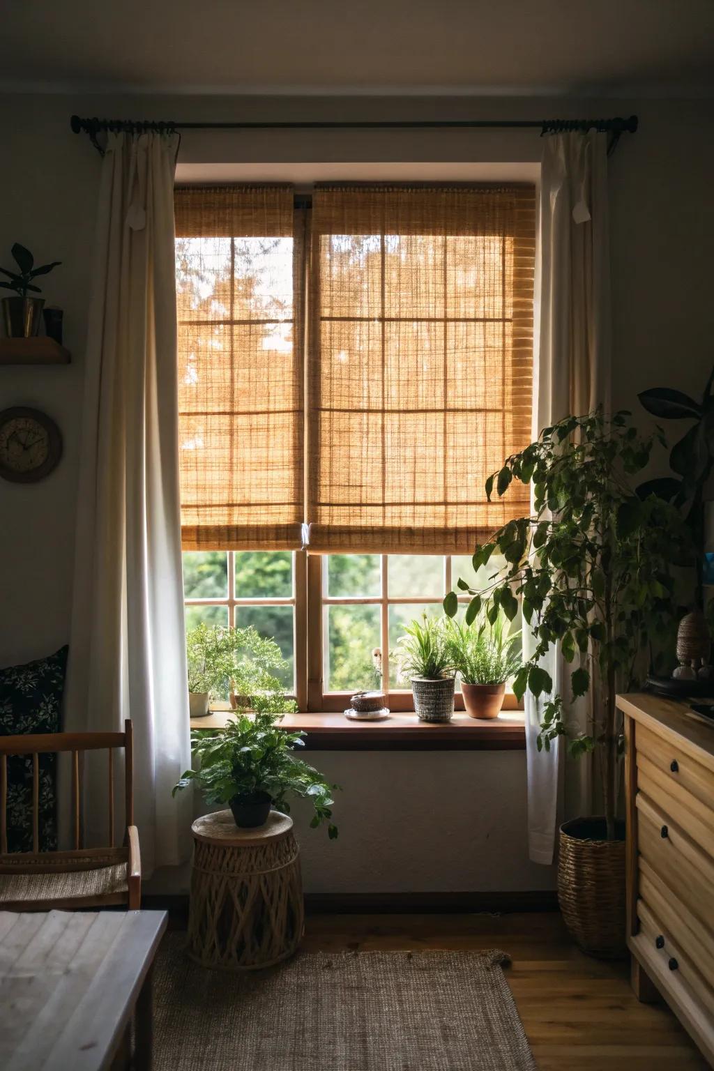 Natural elements add warmth and a touch of nature.