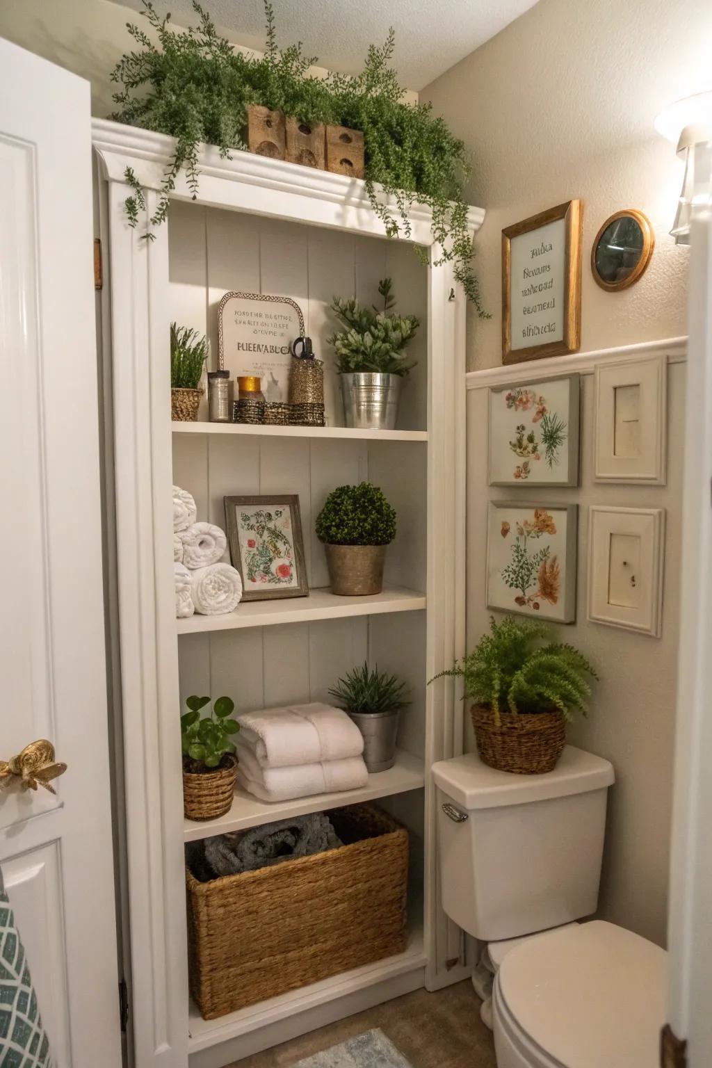 Decorative items bring charm to your organized space.