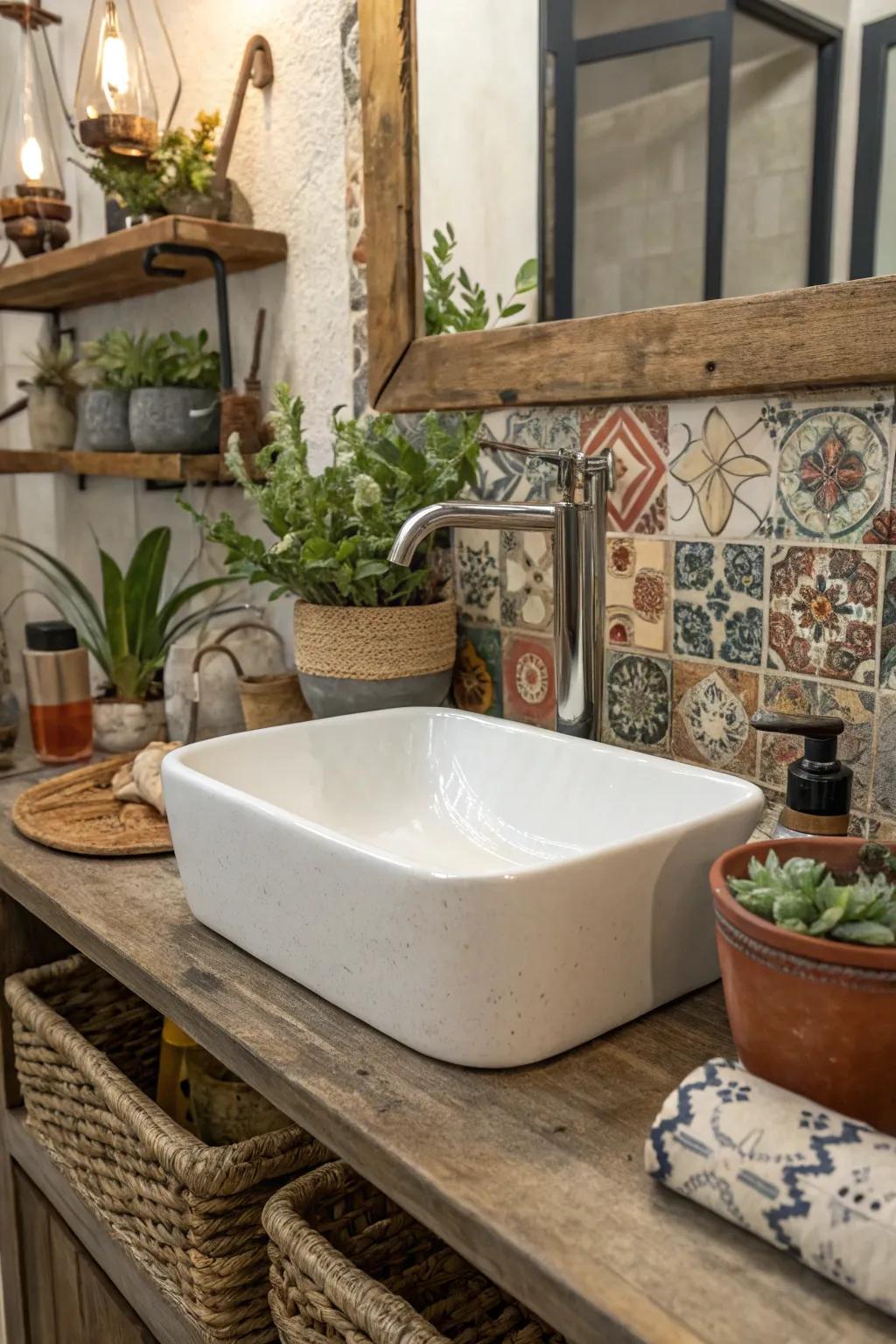 An eclectic sink shows off your unique style.