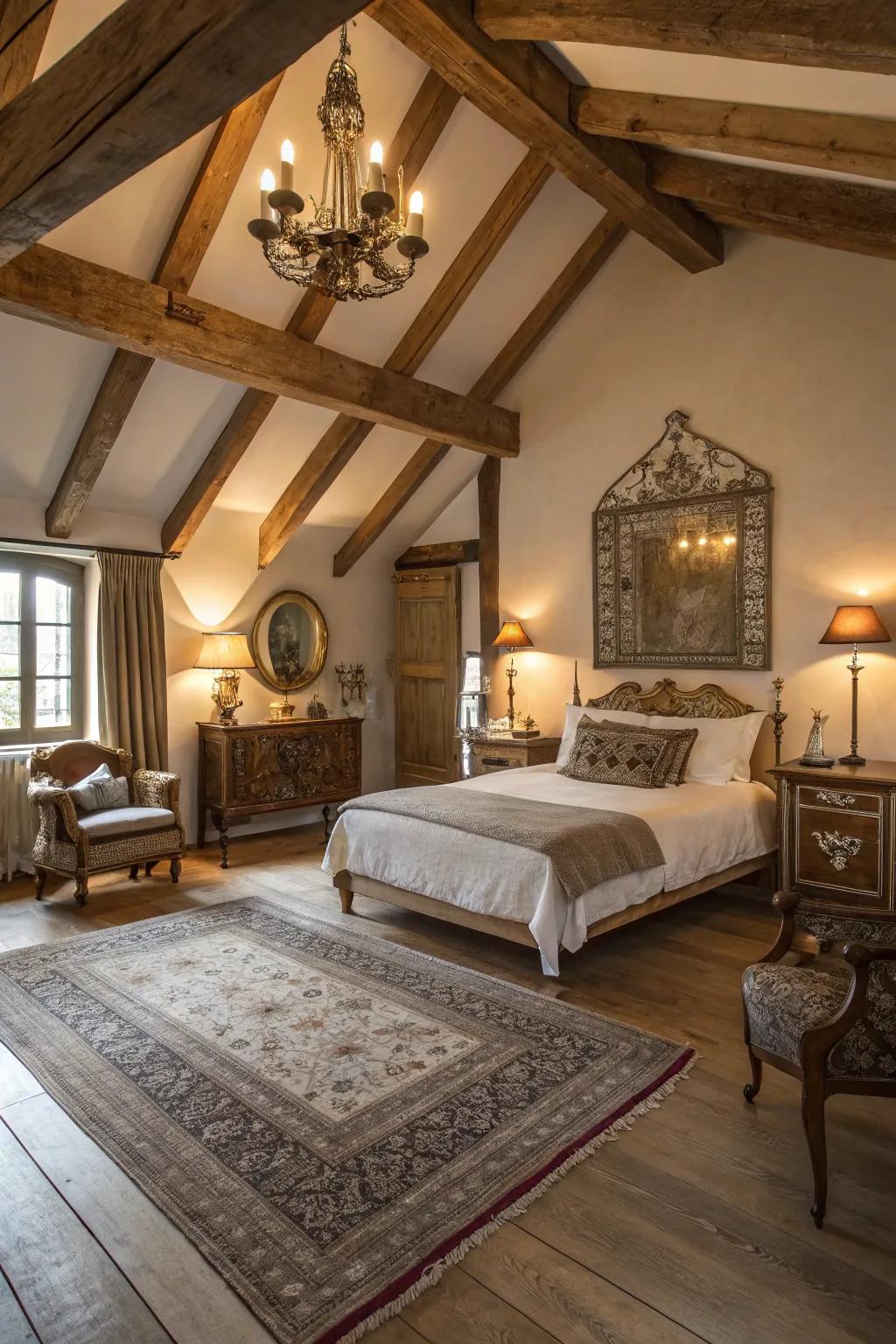 Vintage touches add classic style and warmth to your loft.