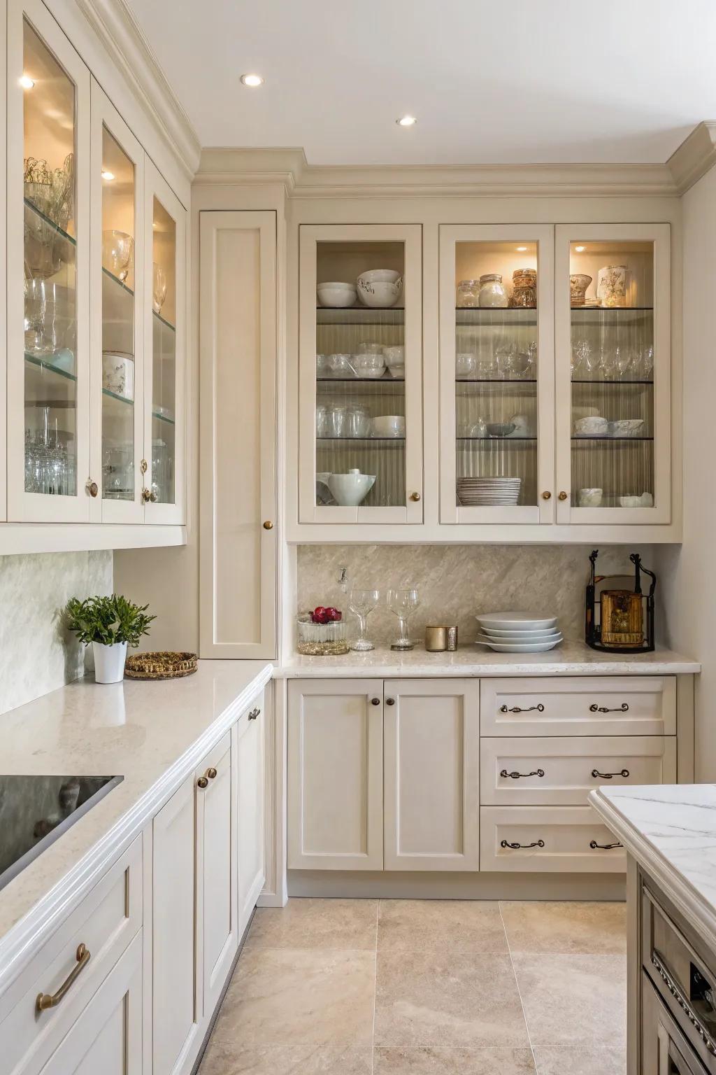Glass features add elegance and amplify the airy ambiance.