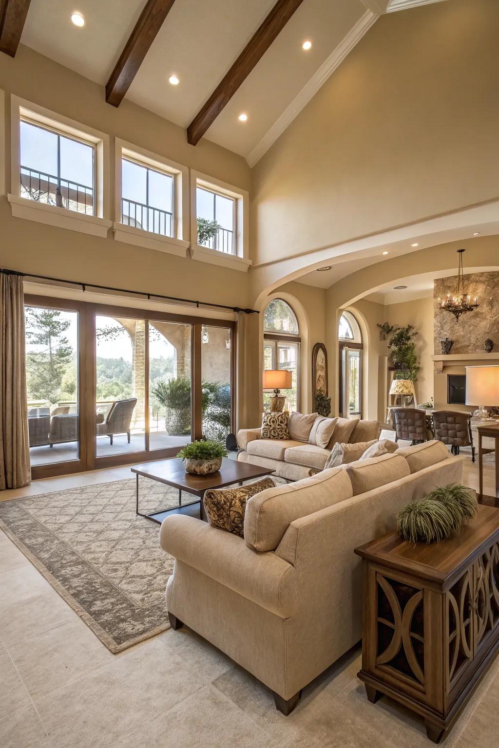Open concept designs enhance flow and space.