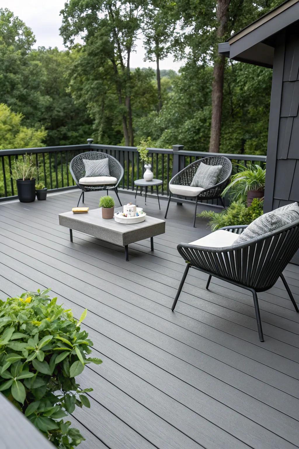 Coal decks offer a sleek and sophisticated modern look.