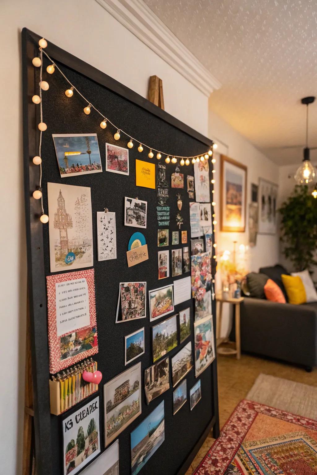 Capture the essence of your adventures with a notice board.