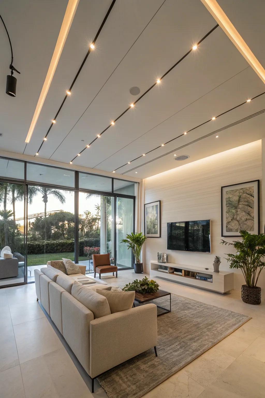 Achieve a sleek aesthetic with seamlessly integrated cable lighting.
