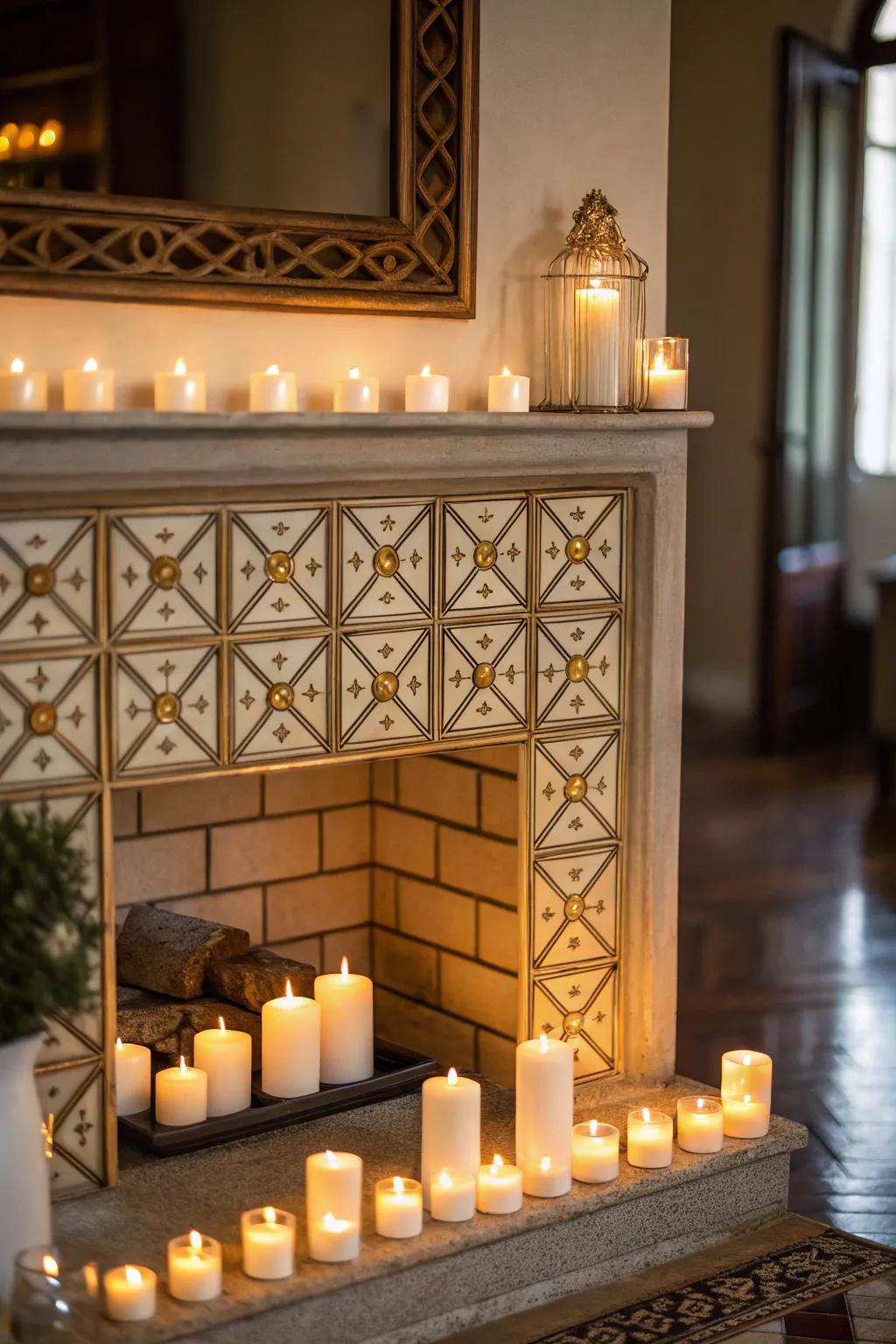 Geometric arrangements of wax pieces offer a modern and playful twist.