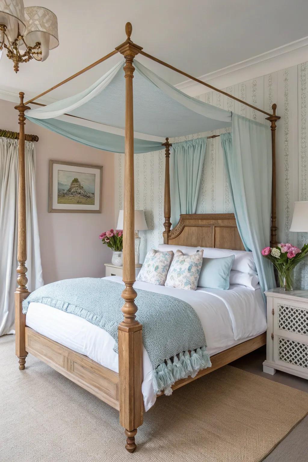 Abbreviated canopies offer style in smaller spaces.