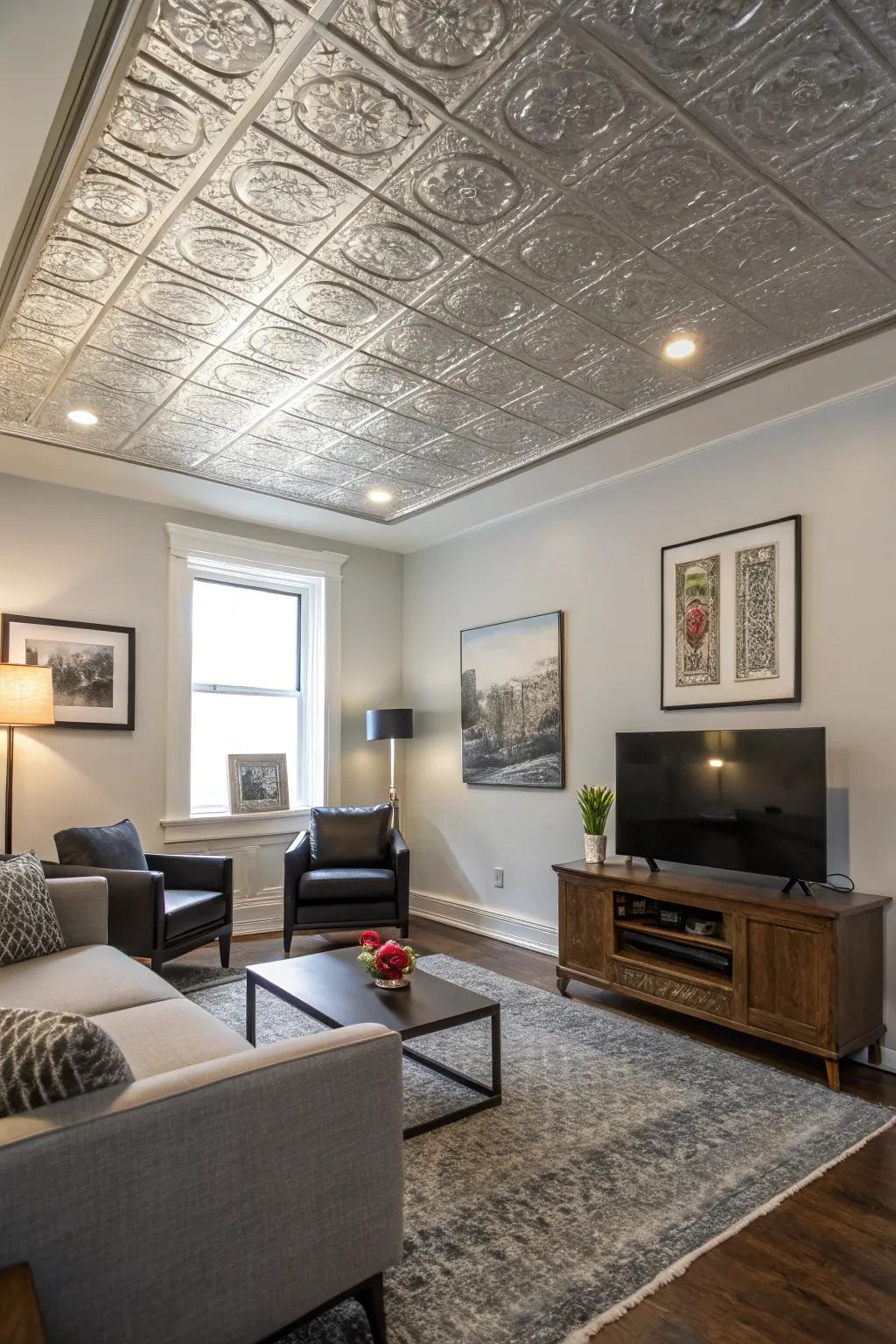 Cover textured ceilings for a fresh, updated look.