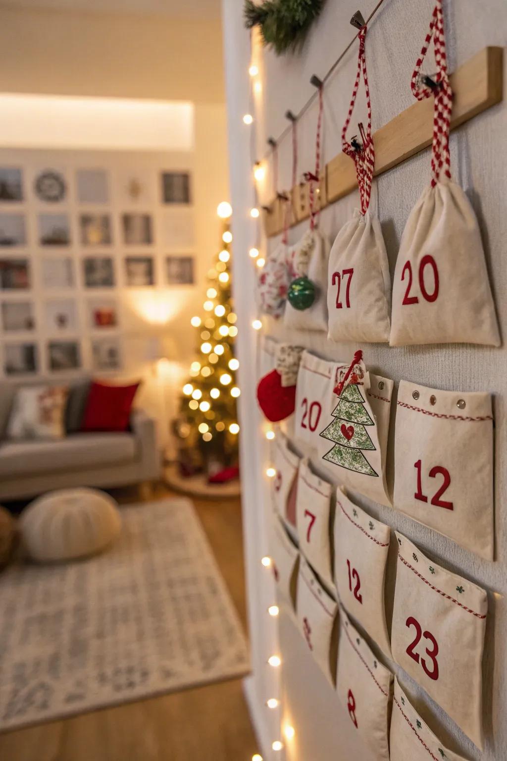An advent timetable mural delivering everyday joy throughout the holiday period.