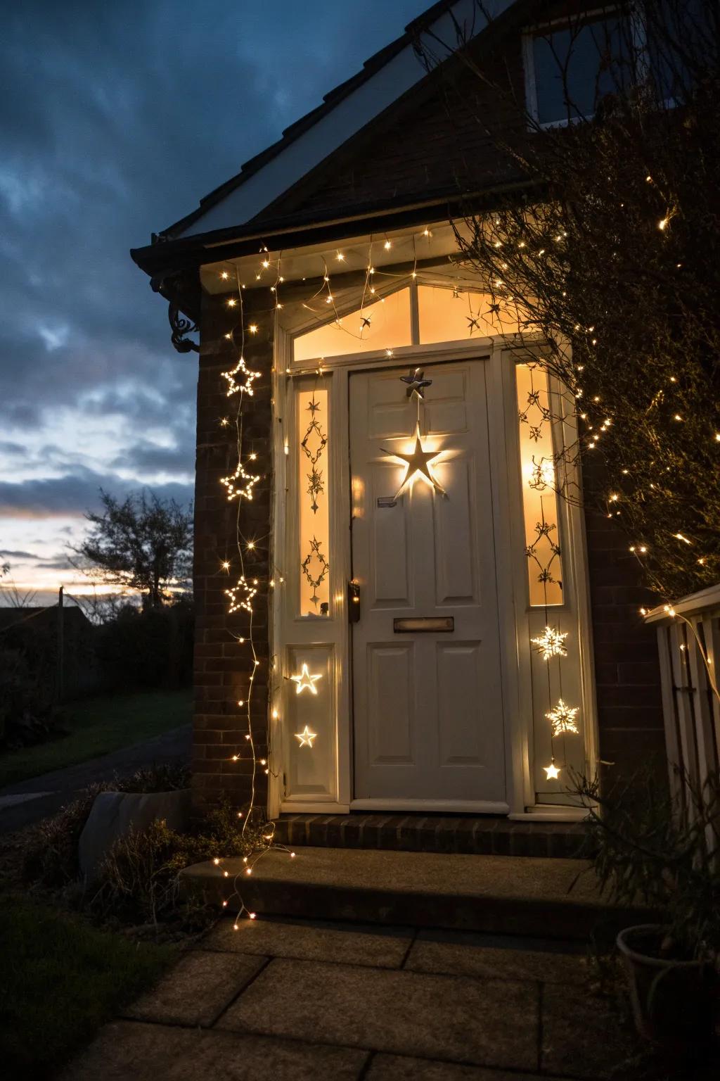 Create a celestial entrance with twinkling stars.