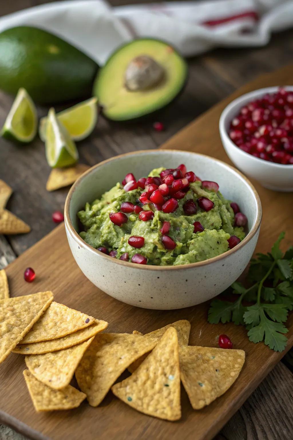 Berry guacamole adds a festive twist.
