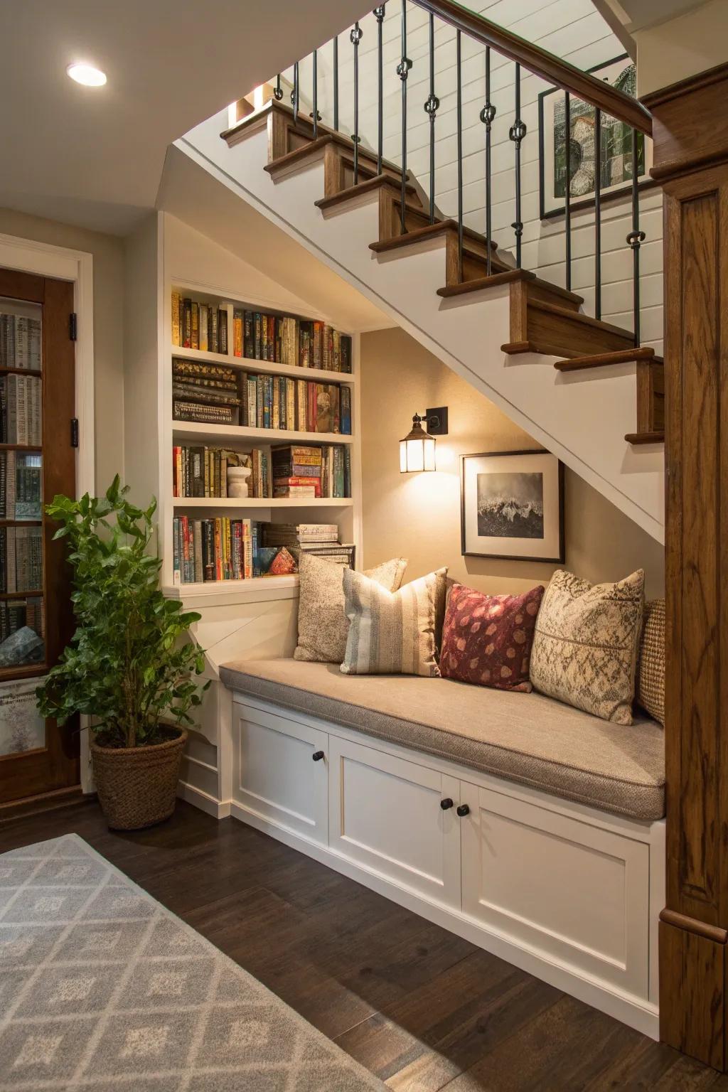 Discover hidden potential with an under-the-stairs nook.