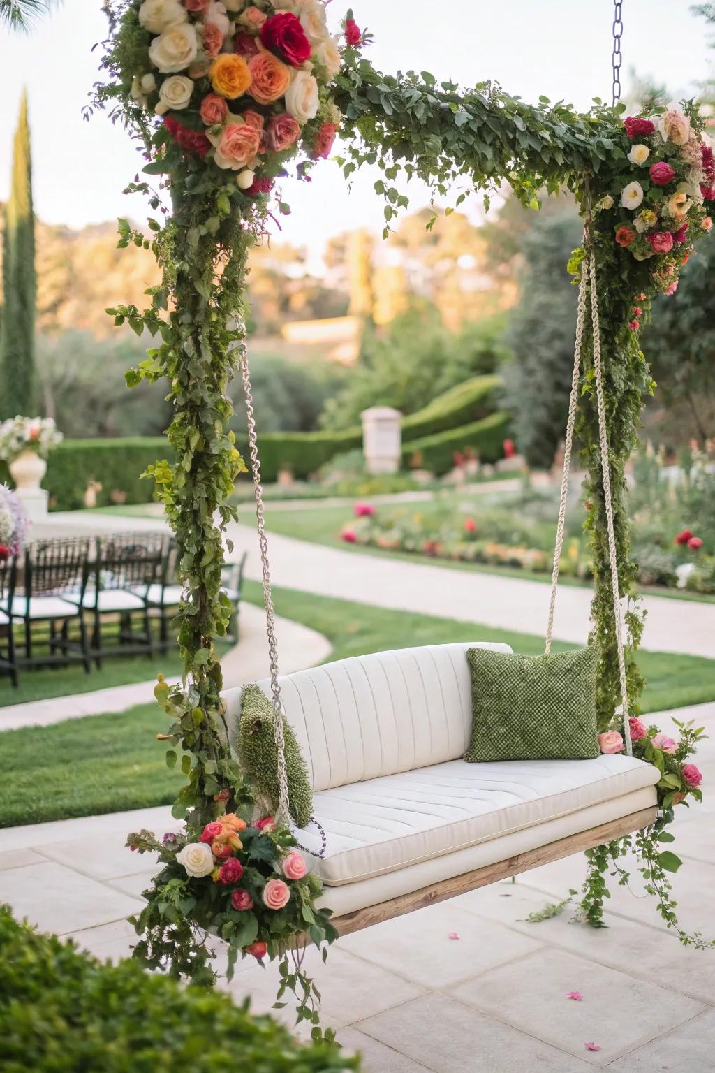 A cushioned lounger presents a whimsical and cozy nook.