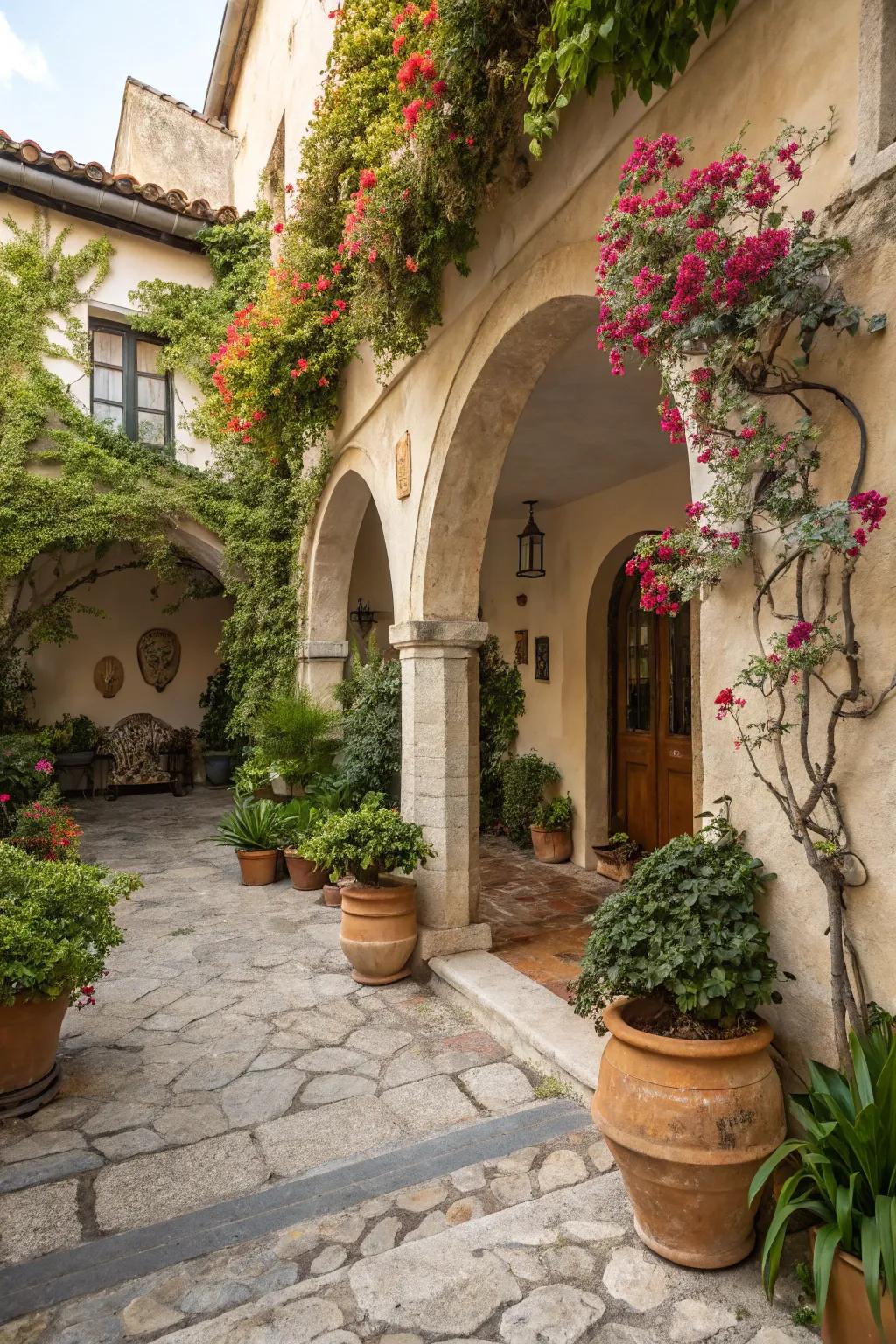 A themed decor creates a unified and beautiful entrance.