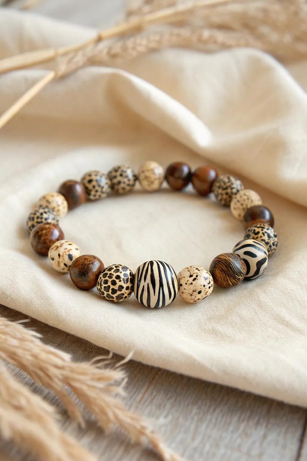 Unleash your wild elegance with animal print bead bracelets, where bold designs meet minimalist beauty.