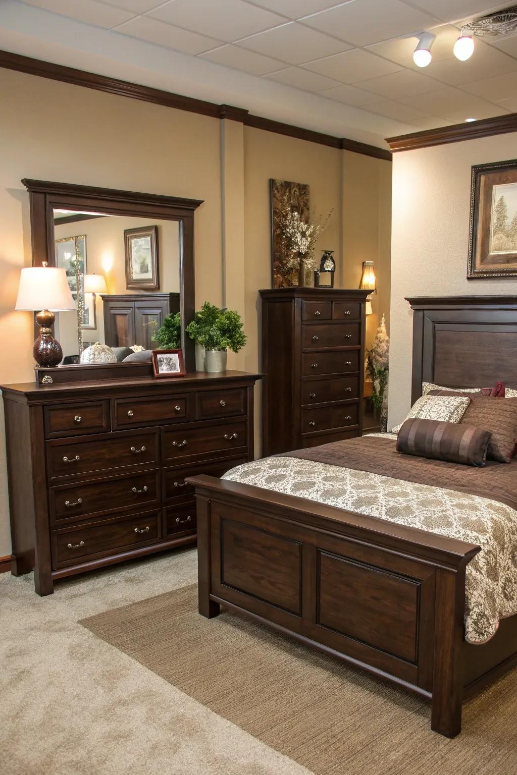 Mirrors add to the theme and feel of the room.