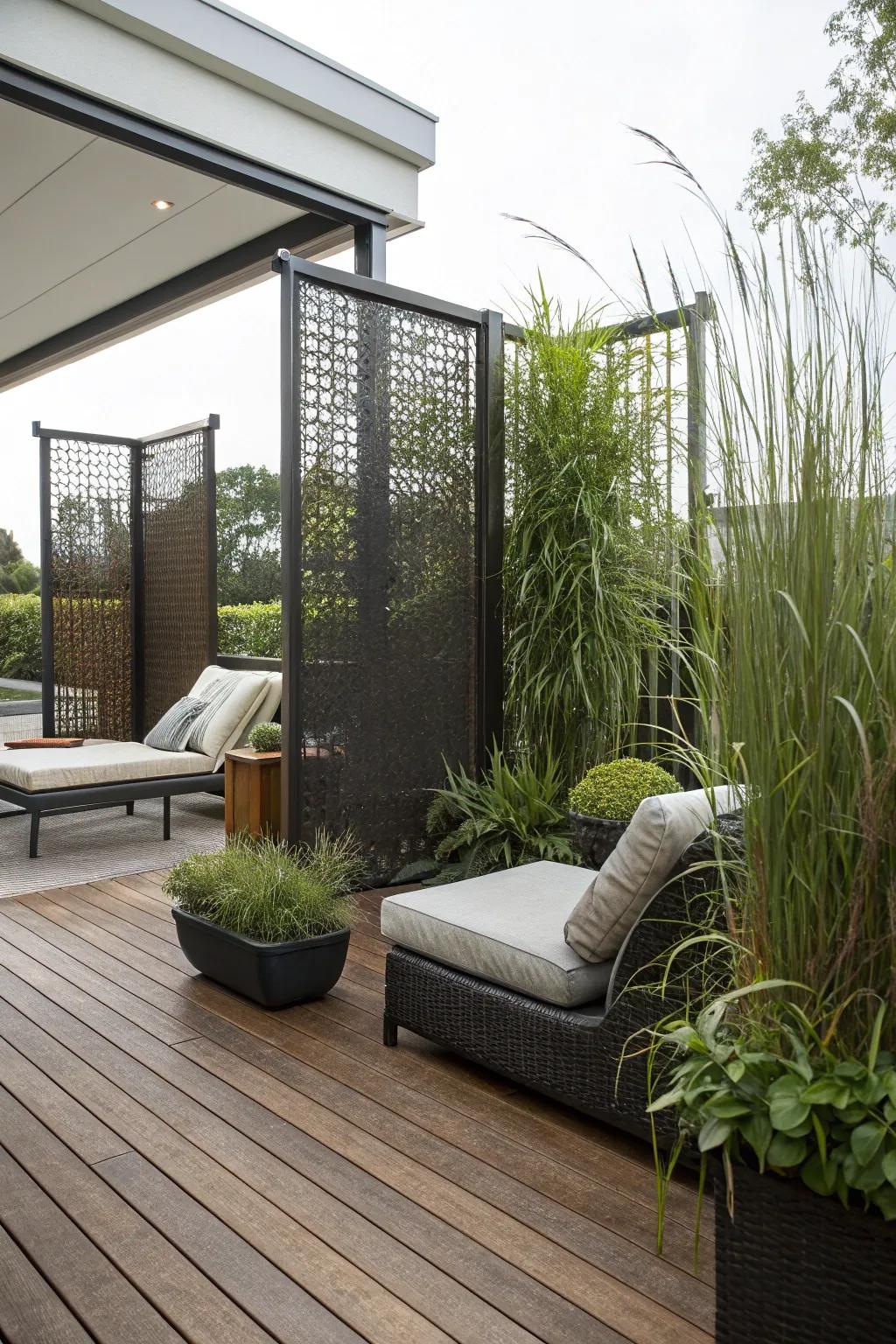 Secluded zones on your deck offer a personal sanctuary for relaxation.
