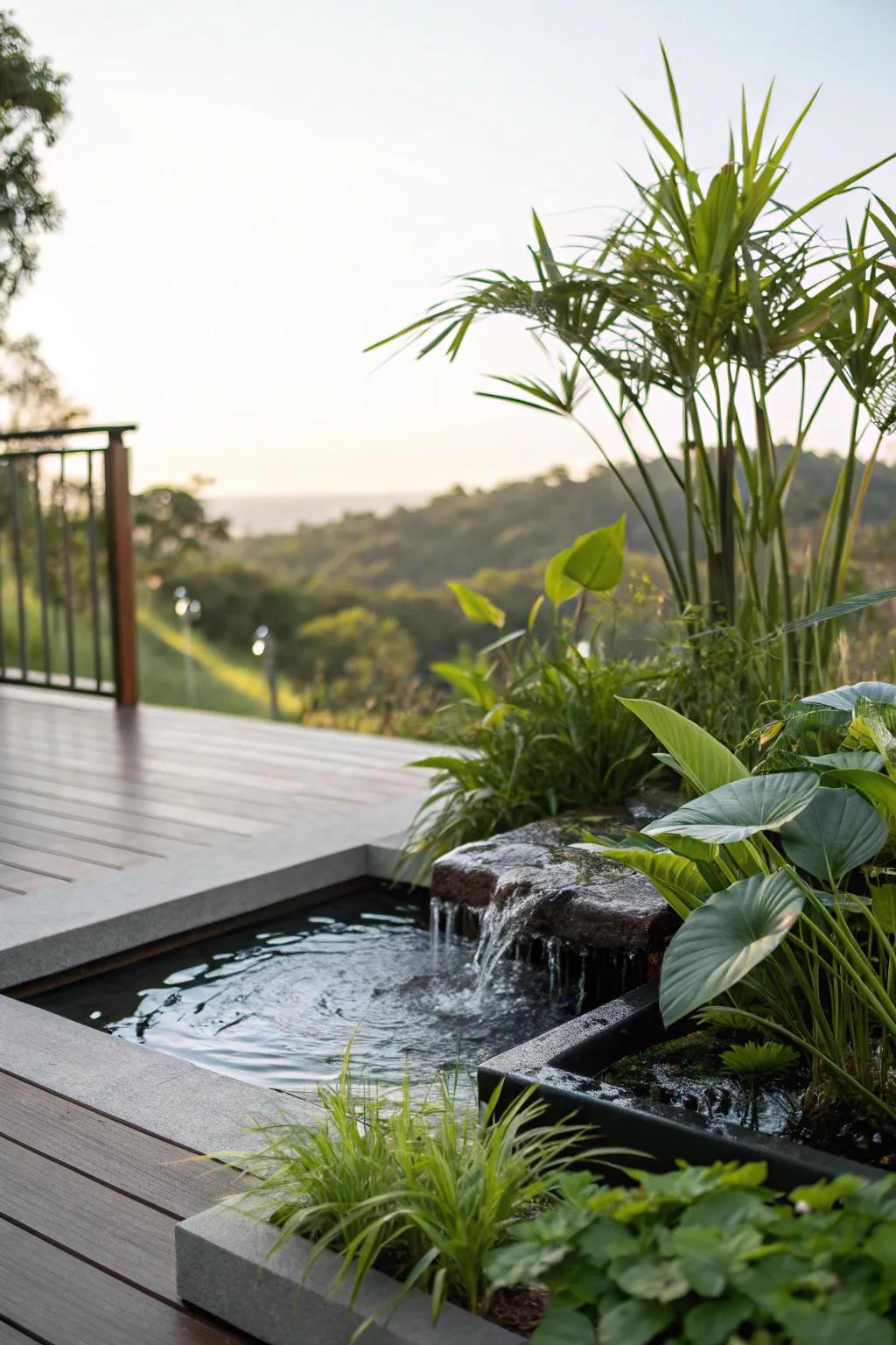 Water adds calm to any deck.