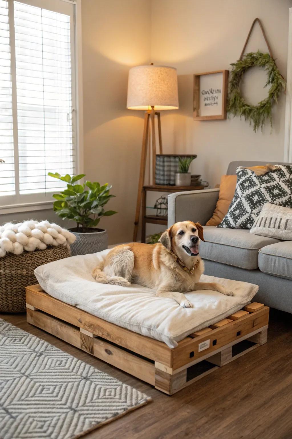 Pamper your pets with a cozy pallet bed.