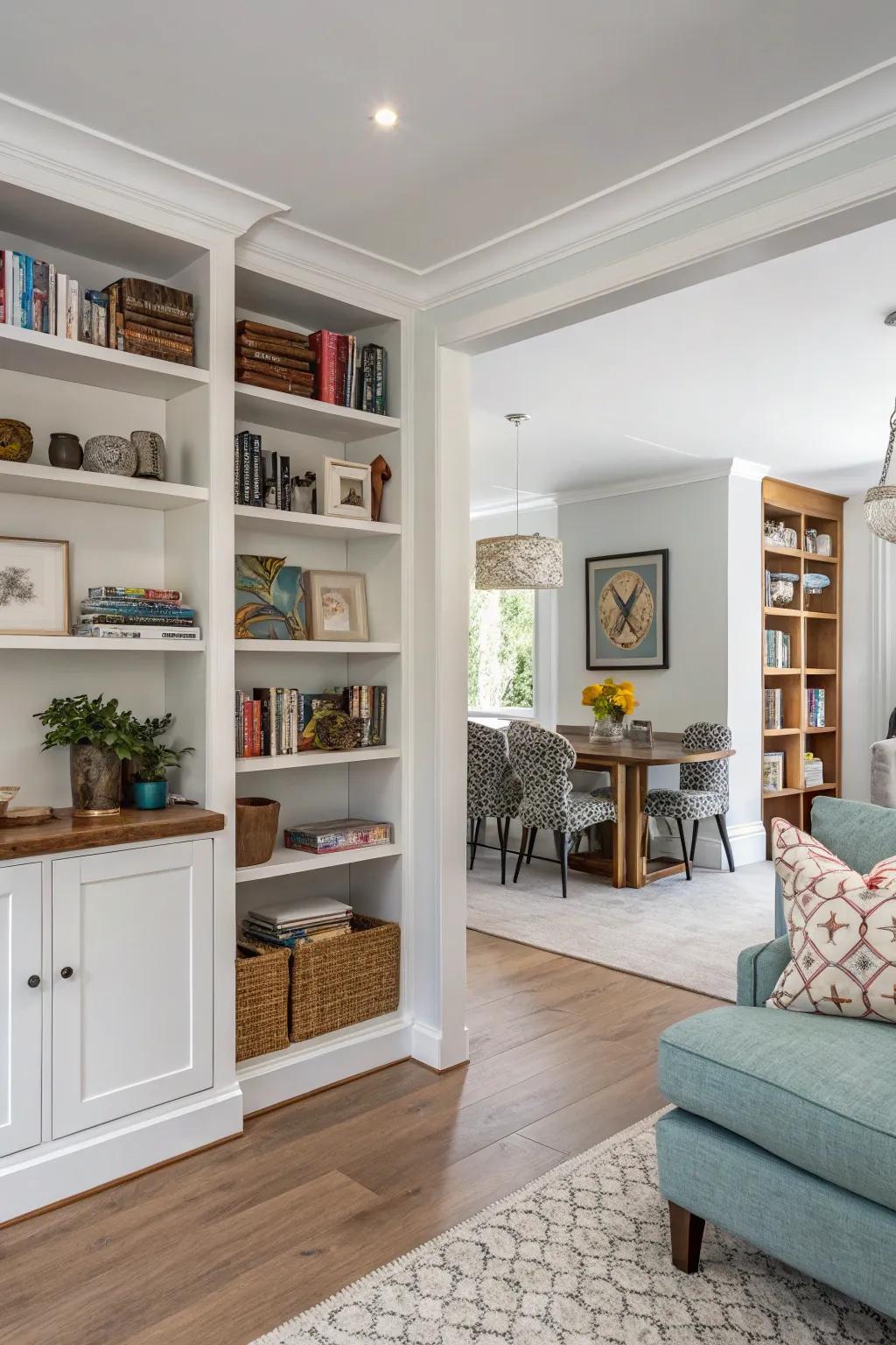Shelves in open spaces