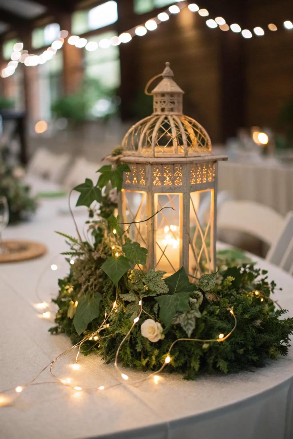 Create a dreamy atmosphere with twinkling fairy lights.