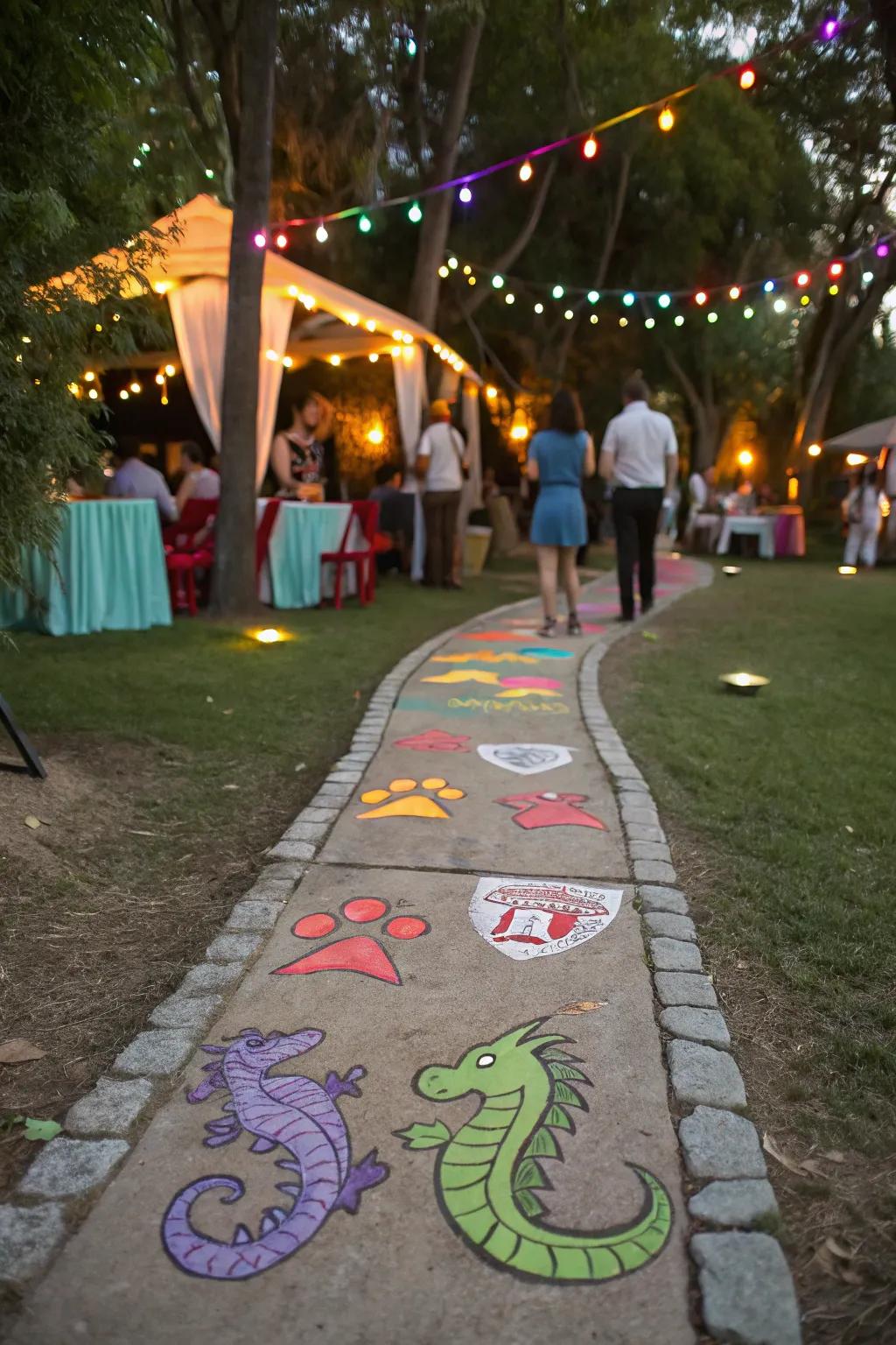 Dragon imprints steer guests to a realm of wonder.