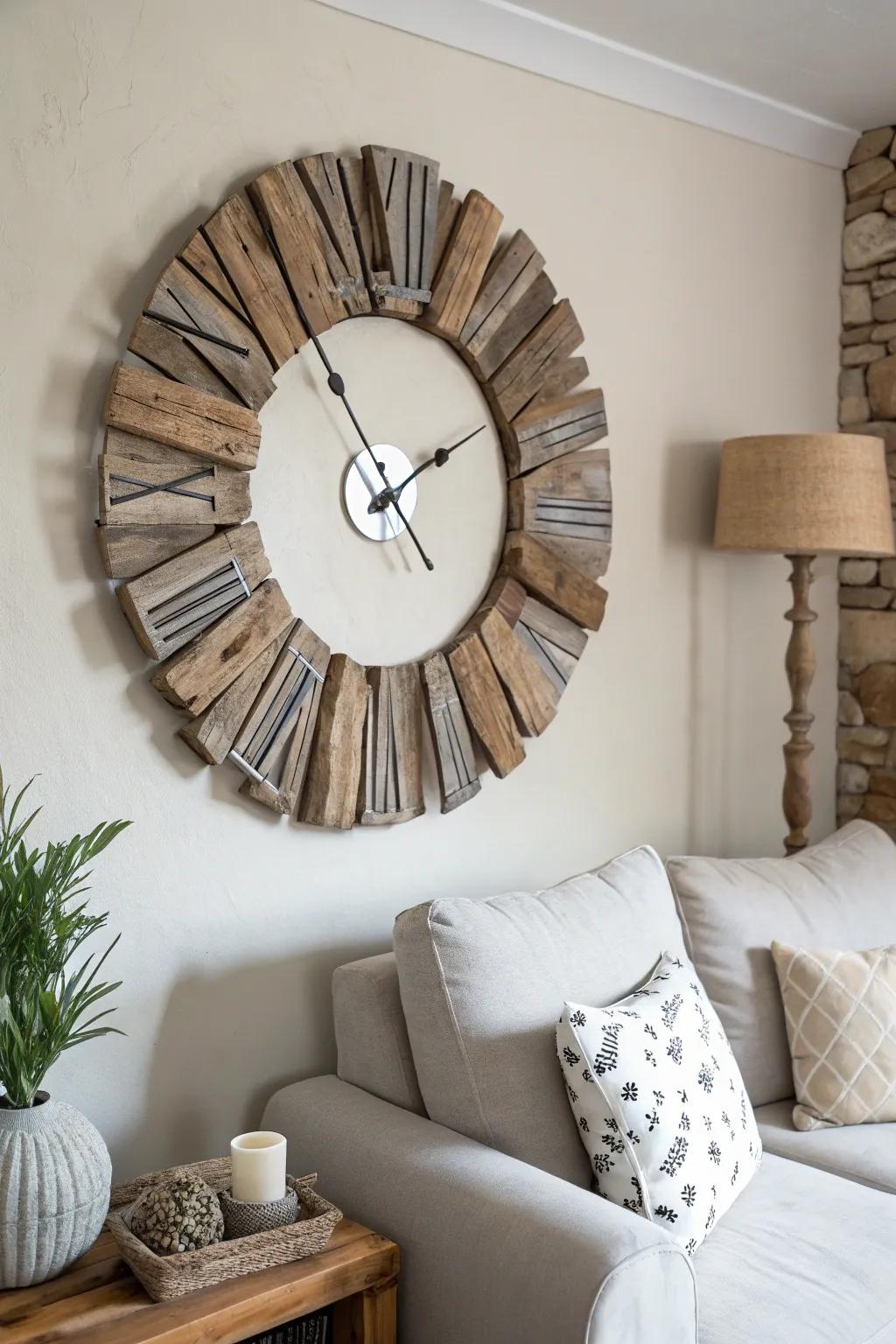 Keep time with a coastal twist using a found-wood clock.