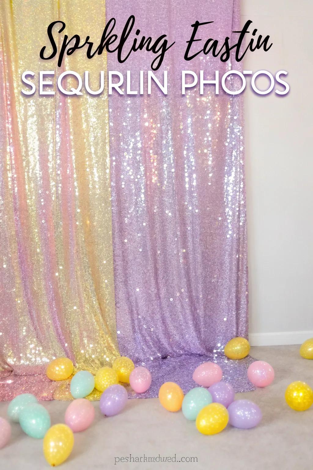 A sparkling disk background incorporates a hint of glamour to Easter pictures.