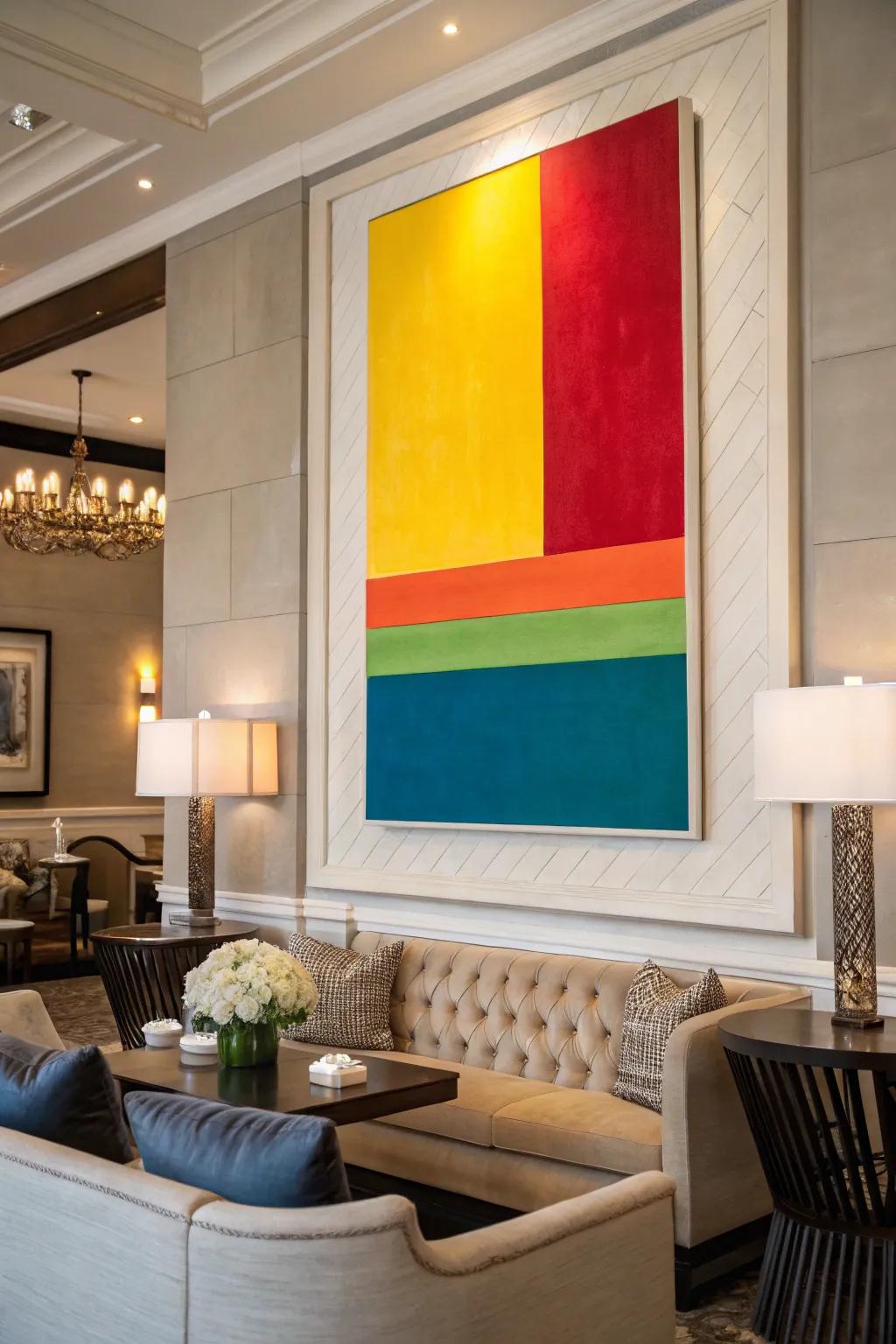 Hue block art injects striking drama into your space.