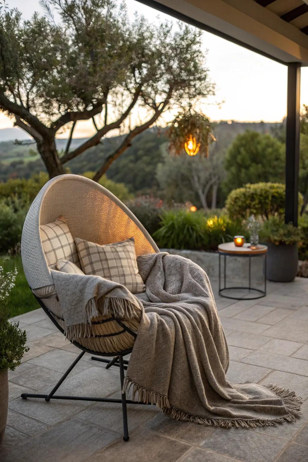 Stay snug with layered blankets.