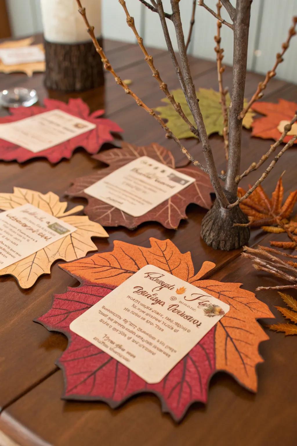 Flora note cards give a personal and thematic start to your party.