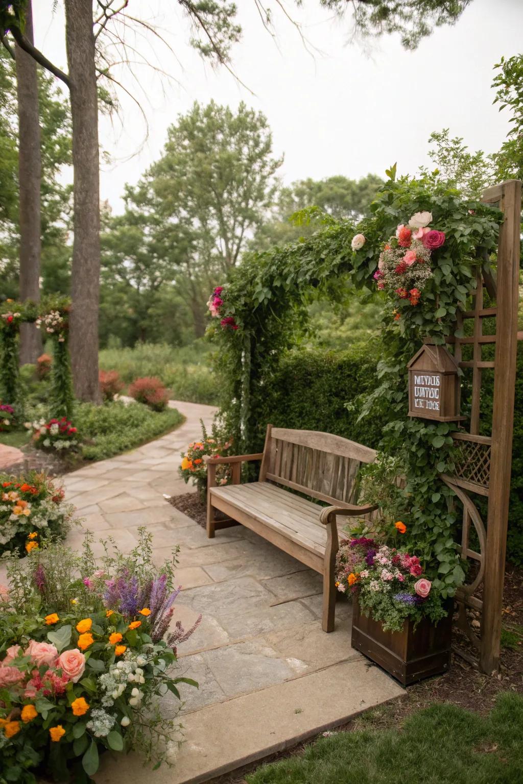 Secret garden corners provide intimate escapes.