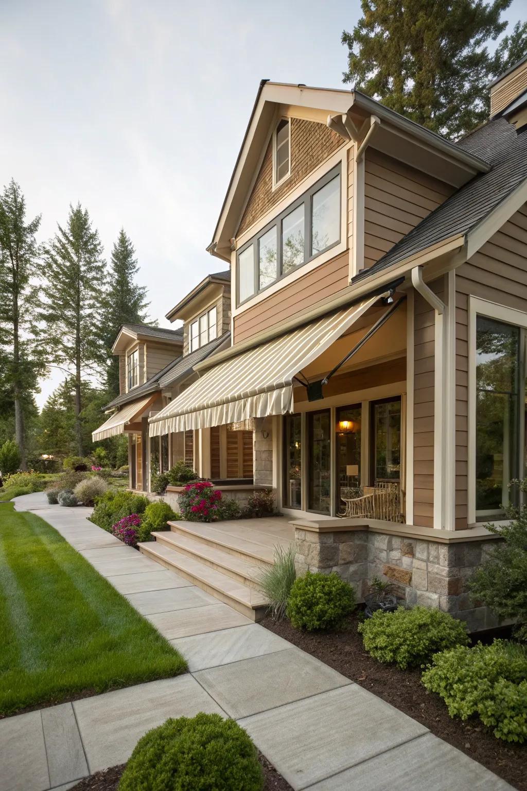 Shades that harmonize with architecture enhance overall aesthetic.