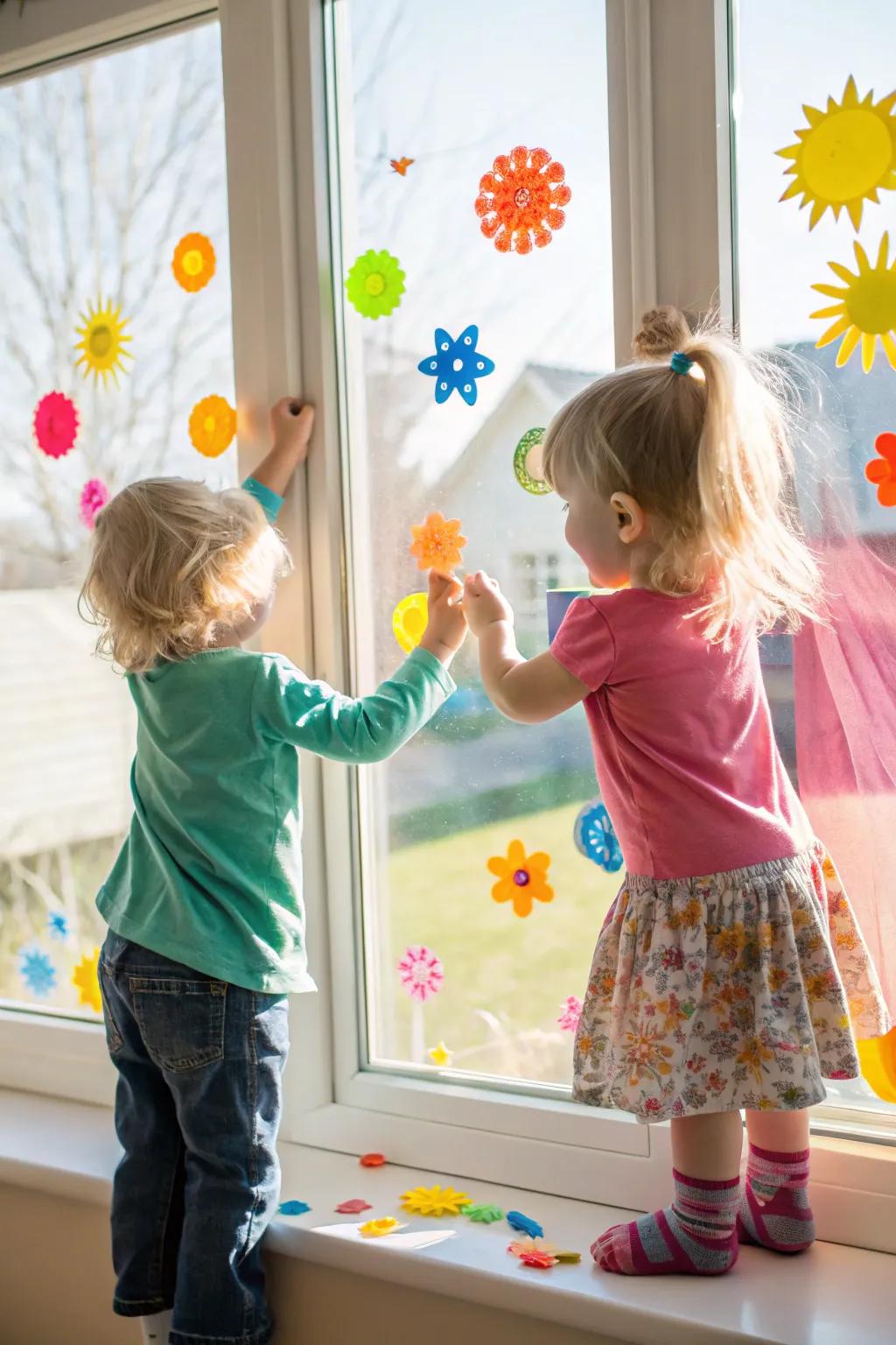 Window decorations brighten any space with fun.