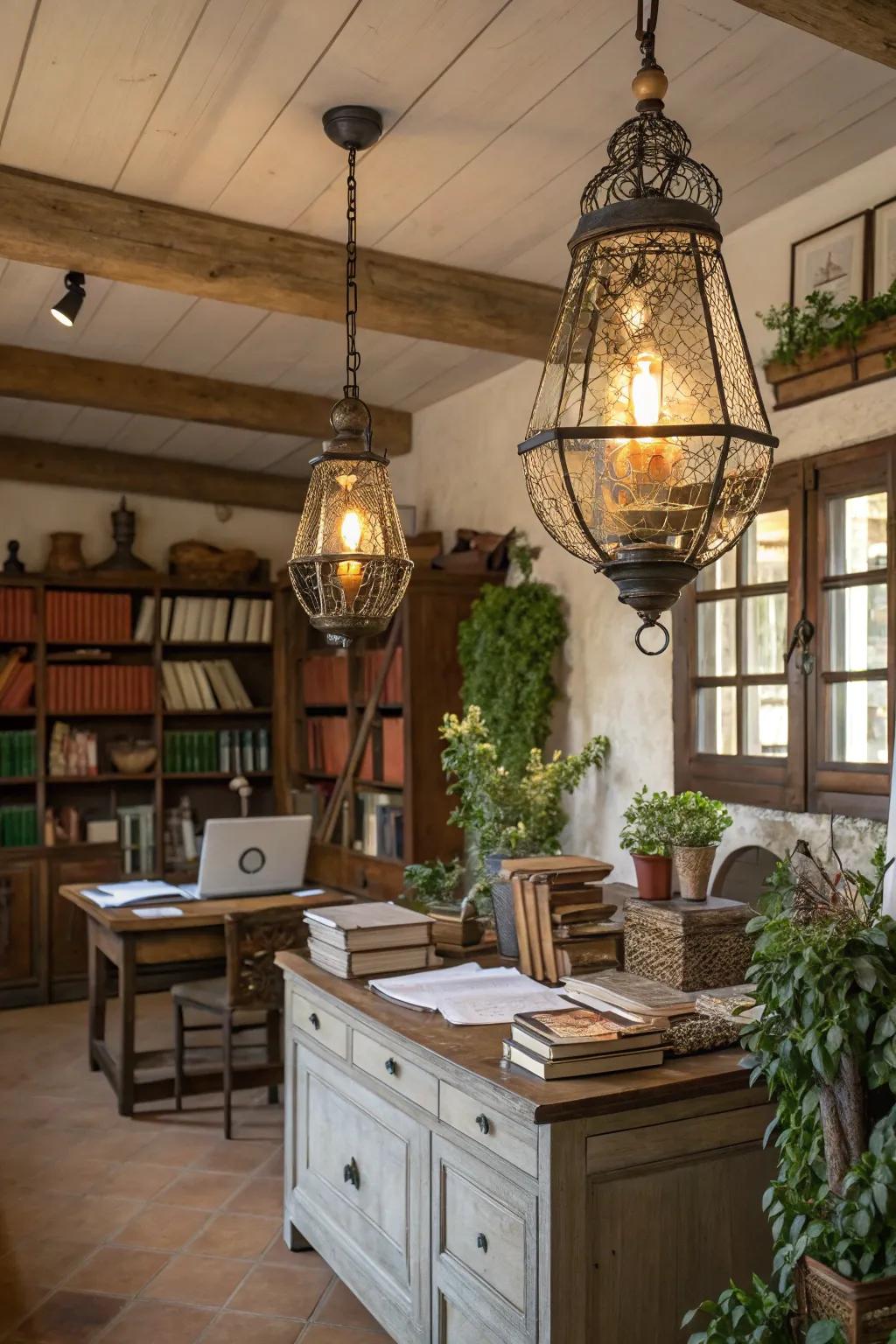 Ornamental lanterns proffer pastoral elegance.