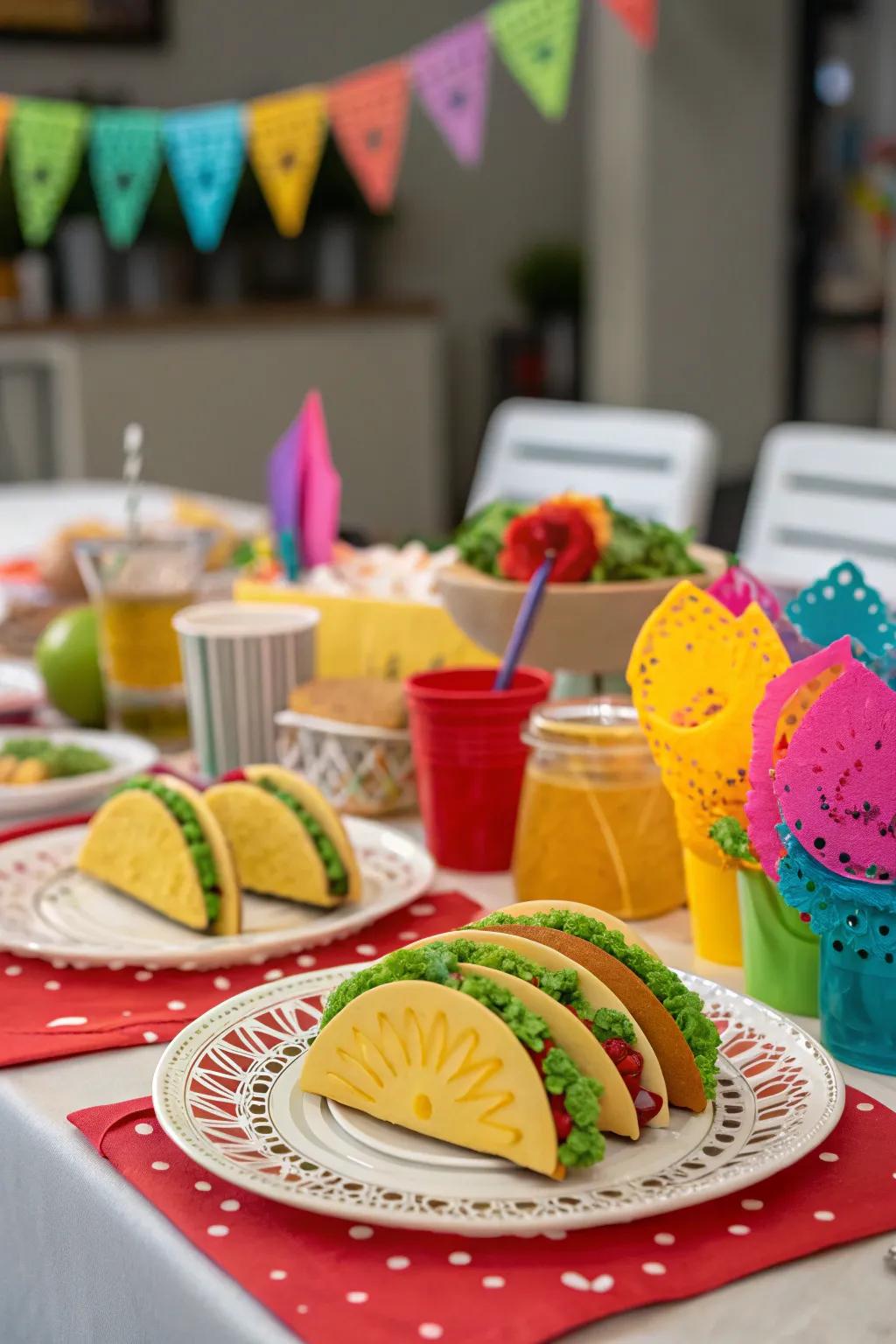 Celebrate using a vibrant and celebratory taco party theme.